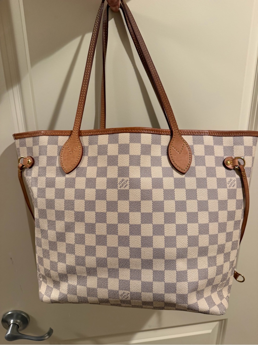 Louis Vuitton LV Neverfull MM in cream damier. Medium size